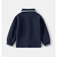 thumbnail image 5 of LYMAYTER Toddler Baby Boys Long Sleeve Lapel Button Polo Shirt Solid Color Casual Soft Fall Tops 2-7Y, 5 of 8