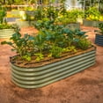 thumbnail image 2 of Vego Garden 17" Tall 6 in 1 3.5ftx5ft Raised Gardening Bed Metal Outdoor Planter Olive Green, 2 of 11