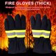 thumbnail image 4 of Guantes de bombero resistentes al calor y a las llamas, de piel de vaca, para rescate de bomberos, para incendios forestales, 4 of 7