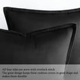 thumbnail image 5 of PiccoCasa 2Pcs 16"x16" Decorative Velvet Throw Pillow Covers Soft Square Cushion Covers for Sofa Couch Bedroom Black, 5 of 7