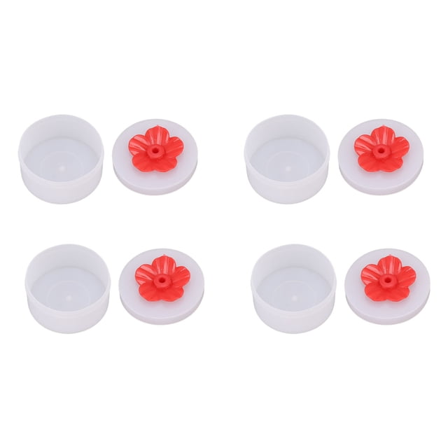 Comedero para pájaros Jadeshay Forma de flor 4 piezas Mini alimentador para colibríes