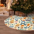 thumbnail image 6 of Daiia Peanuts 8 Drawing Merry Christmas Tree Skirt , Xmas Large Lace-up Tree Skirt, Santa Snowflakes Rustic Home Decorations New Year Party Farmhouse Decor-30", 6 of 7