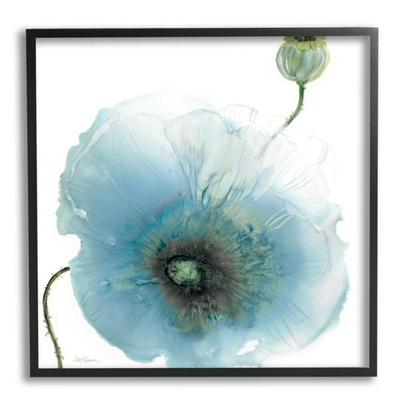 Stupell Industries Contemporary Flower Petal Shape Graphic Art Black Framed Art Print Wall Art, Design by Carol Robinson