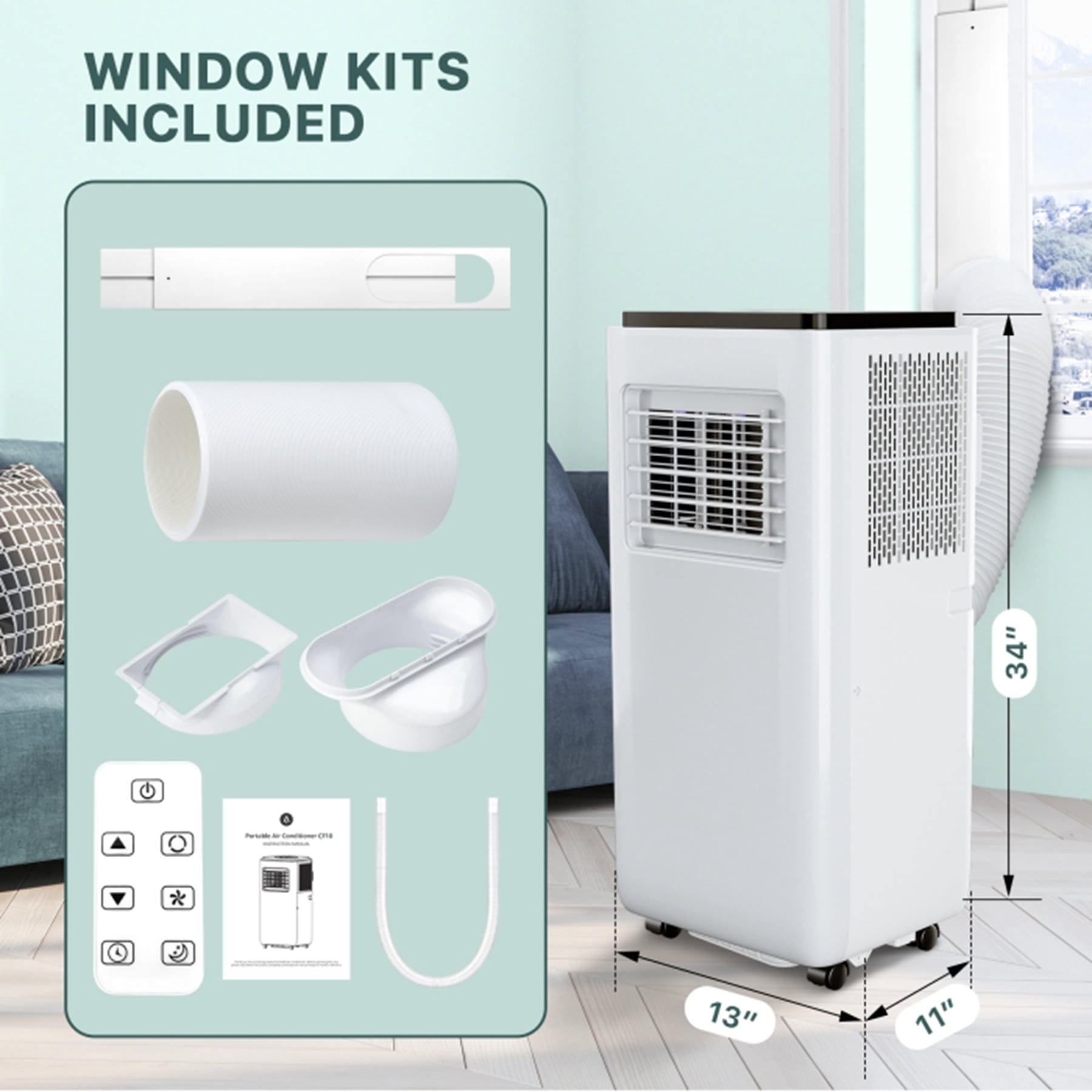 Aoile 10,000BTU ASHRAE Portable Air Conditioner 3-In-1 Quiet AC Unit Cools Rooms up to 450 Sq.Ft