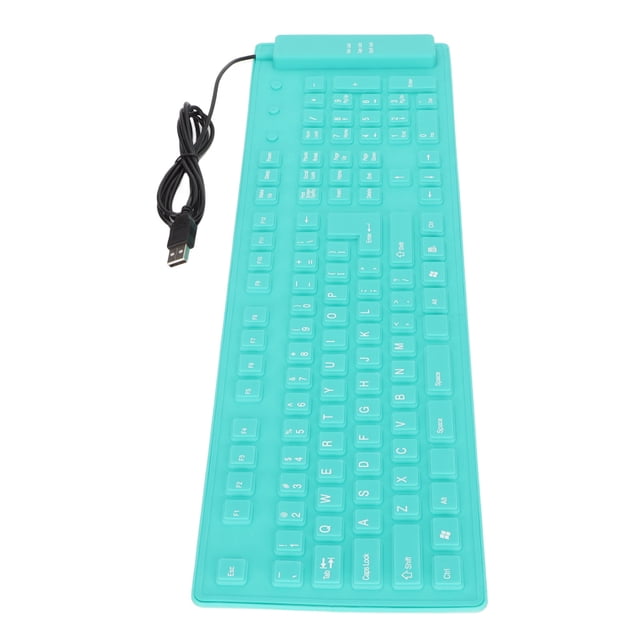 108 Keys Foldable Silicone Keyboard, Solid Color Mute Typing USB Wired Keyboard, Full Sealing Waterproof Roll Up Silicone Keyboard For Computers