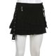 thumbnail image 5 of Falda Falda plisada de mezclilla sexy Mujer Chica Faldas góticas Con cordones Irregular Ruffle Cgtredaw para Mujer Negro T S, 5 of 9