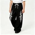 thumbnail image 2 of CONZONE Toddler Boys Baggy Sweatpants Y2K Graphic Joggers for Boys Drawstring Fall Winter Athletic Trousers with Pockets, 2 of 5