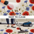 thumbnail image 5 of Red Blue Poppy Floral Outdoor Rug for Patio/Deck/Porch, Non-Slip Large Area Rug 5 x 7 Ft, Vintage Spring Flowers Linen Indoor Outdoor Rugs Washable Area Rugs, Reversible Camping Rug Carpet Runner, 5 of 8