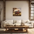 thumbnail image 5 of ZHONGYUTONG Old Barn Canvas Rustic Wall Art Farm Red Tractor Picture Vintage Farmhouse Country Painting for Living Room Decor Framed (12.00" x 12.00"), 5 of 5