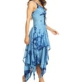 thumbnail image 3 of Sakkas Annabella Corset Bodice Handkerchief Hem Dress - Blue - Plus Size, 3 of 5