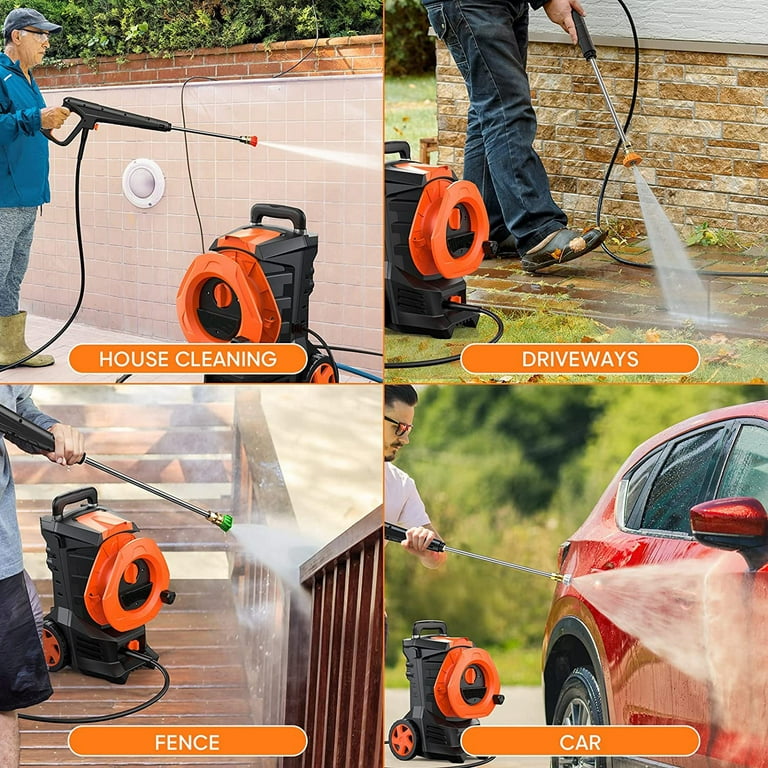 3300 Electric Pressure Washer for Cars Homes Driveways Patios Orange