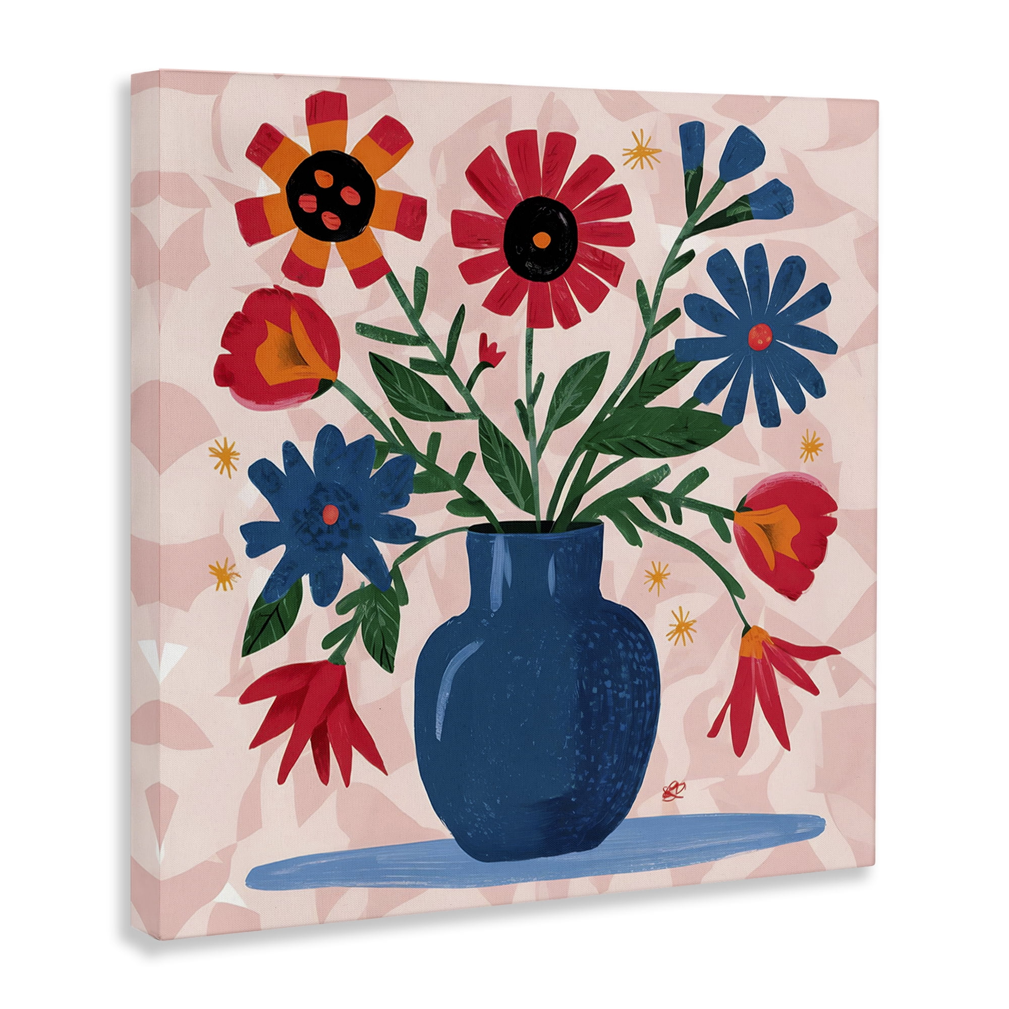 Stupell Industries Vibrant Mixed Flowers Plants & Flowers Painting Wrapped Canvas Art Print Wall Art, 17 x 17