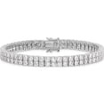 thumbnail image 3 of Sterling Silver Cheryl M Rhodium-Plated Cz Tennis Bracelet (7.5 X 6.5) Made In China qcm1537-7.5, 3 of 5