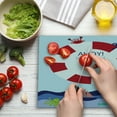 thumbnail image 3 of Ahoy Its a Boy Cutting Board, Announcement Card Inspired Composition Maritime Funny Sea Animals Theme, Decorative Tempered Glass Cutting and Serving Board, Large Size, Multicolor, by Ambesonne, 3 of 5