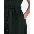 thumbnail image 3 of Time and Tru Women's Short Sleeve Midi Linen Shirt Dress, Sizes XS-XXXL, 3 of 4