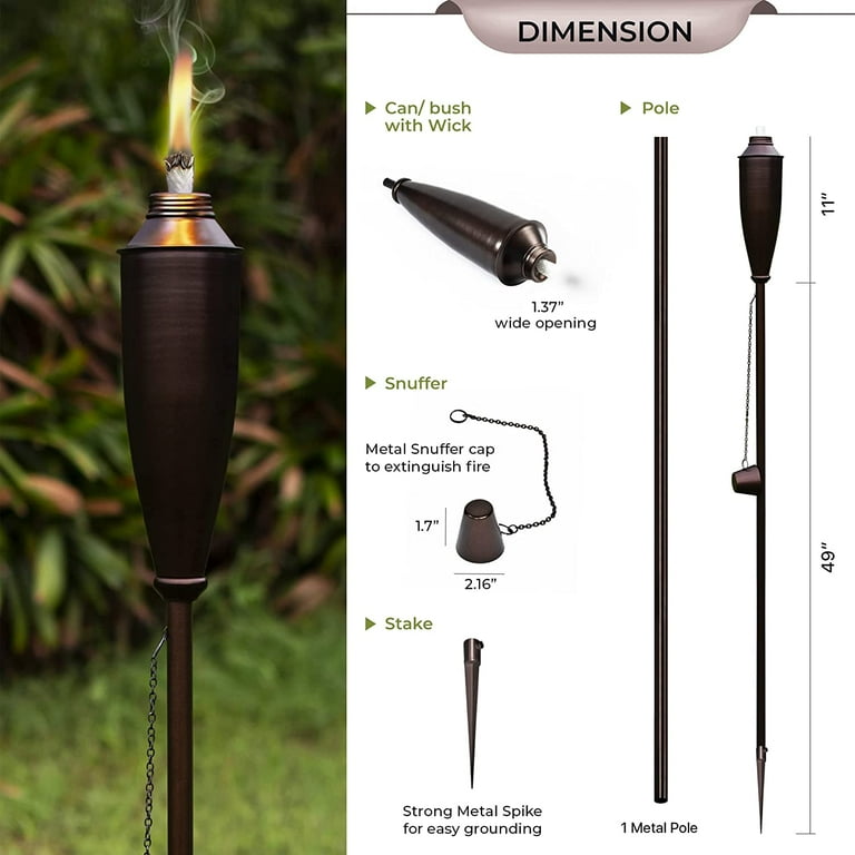 Deco Window Set of 4 Landscape Outdoor/Patio Garden Torch - Brown Deco Window Set of 4 Landscape Outdoor/Patio Garden Torch - Brown