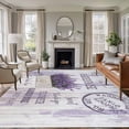 thumbnail image 2 of Purple Vintage Lavenders Large Area Rugs for Bedroom Living Room, Soft Non Slip Carpet Bedside Rug, Farmhouse Wooden Retro Art Rectangular Floor Cover Kitchen Accent Rug 5'x7' for Dining Room/Office, 2 of 9