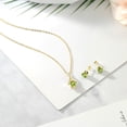 thumbnail image 4 of Gem Stone King 18K Yellow Gold Plated Silver Green Peridot Pendant and Earrings Jewelry Set for Women | 3.00 Cttw | 6MM Round Gemstone Birthstone | With 18 inch Chain, 4 of 5