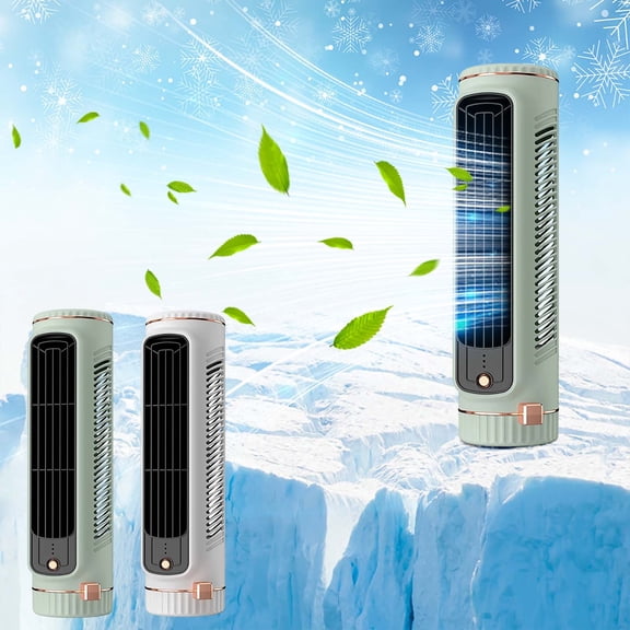 FEOLGEHLY Mini Portable Air Conditioner Cooling Fan, Quiet with 3 Speeds Tower Fan, 2026 New Standing Fans Cooler With Cool Air Spray, USB Rechargeable Portable AC for Bedroom Office Worker (White)