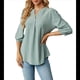 thumbnail image 3 of Blusas Informales de Verano para Mujer, con Cuello en V, Corta, Encaje Calado y Bonitas Blusas de Negocios Judías L, 3 of 7