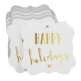 thumbnail image 3 of Inkdotpot Hang Tags Happy Holiday Favor Bracket Shape Gift Tags Real Gold Foil Bonbonniere Tag Pack Of 100, 3 of 7