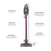 Shark Rocket Pro DLX Corded Stick Vacuum, Carpet and Hardfloors, Pet Friendly, Advanced Swivel Steering, XL Cup, Anti-Allergen Dust Brush, Removable Handheld, HV371 Fuchsia