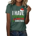 thumbnail image 2 of Mens Christmas Fall Tops Crewneck Holiday Themed Apparel Couple Matching Short Sleeve Mens Bussiness Casual Shirt,Green,XL, 2 of 5