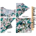 thumbnail image 5 of Fantaslook Women Summer Dresses V Neck Ruffle Sleeve Casual Flowy Sundresses Button Floral Midi Dress with Pockets, 5 of 9