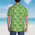 thumbnail image 4 of Sikiie Cartoon Frog And Lotus Leaf Print Men's Hawaiian Shirt, Summer Beach Button Pocket Short Sleeve T-Shirt,Large, 4 of 7