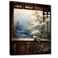 thumbnail image 2 of Designart "Window to Kyoto in Blue I" Landscapes Framed Wall Art - Traditional Blue Japan Entryway Framed Wall Art Print, 2 of 6