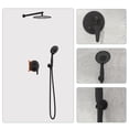 thumbnail image 6 of 10 inch Wall Mount Rainfall Shower Head & Handheld Spray, Rain Shower System Tub Shower Faucet Set,Matte Black, 6 of 7