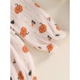 thumbnail image 6 of Newborn Baby Girls Halloween Clothes Pumpkin Ruffle Romper Long Sleeve Waffle Bodysuit with Headband Set Fall Outfits, 6 of 8