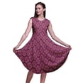 thumbnail image 1 of Bimba Robe Débardeur d'Été Décontractée Sans Manches pour Femmes, Rose, Palmette Damassée, Longueur Genou - Grand, 1 of 1