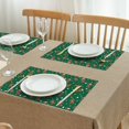 thumbnail image 3 of Green Christmas Gingerbread Man Pattern Summer Placemats Table Placemats Set Of 4-Linen Kitchen Washable Placemats Table Mats 11.8"x17.7" Non-Slip Heat Resistant, 3 of 6