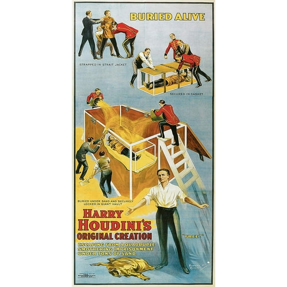 Buried Alive Houdini - CANVAS OR FINE PRINT WALL ART