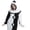 Black & White Clown, variant on Halloween Black and White Clown Costume, Unisex Adult Hooded Clown Onesie Pajamas for Men & Women, Soft Loungewear with Side Pockets, S‑XXL