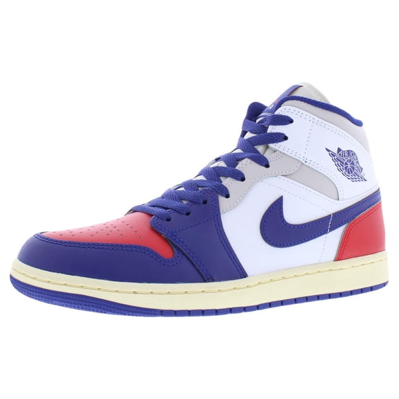 Men's Jordan 1 Mid White/Deep Royal Blue (DQ8426 102) - 10