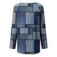 thumbnail image 5 of HAPIMO Rollbacks Womens Fall Fashion Shirts Casual Long Sleeve Trendy Geometric Tunic Tops Plus Size Crewneck Sweatshirts Teen Girls Clothes Blue L, 5 of 5