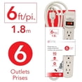 thumbnail image 3 of Elink EL-878 - 6 Outlet Power Bar with Surge Protector, 6 Feet, White, 3 of 3