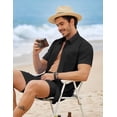 thumbnail image 5 of COOFANDY 2 Piece Set for Men Cruise Outfits Set Mens Summer Vacation Outfit Short Sleeve Button Down Shirts, 5 of 7