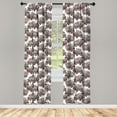 thumbnail image 4 of Ambesonne Antique Window Curtains, Sketchy Drawn Vintage Roses, Each 28" W x 84" L, Blush Dried Rose, 4 of 4
