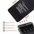 thumbnail image 3 of Cargador de Batería Falso Li-500 Cargador Inteligente Con 4 Ranuras para la Batería Pantalla Lcd para Ni-Mh Ni-Cd Li-ion Batterias Recargables, 3 of 7