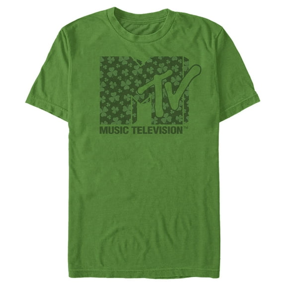 Men's MTV St. Patrick's Day Retro Shamrock Fill Logo Graphic Tee Kelly Green Large