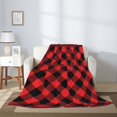 thumbnail image 4 of PHELIKA Red Black Buffalo Plaid All Season Soft Throw Blanket Lightweight Flannel Fleece Blankets 60" x 80", 4 of 8
