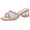 Rose Gold, variant on Women's Chunky Heels Glitter Wide Strap Mules Square Open Toe Clear Block Sandals Sexy Rhinestone Slip on Dress Slides for Party Prom Rose Gold Size 6