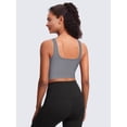 thumbnail image 2 of Firvespy Women Low Impact Sport Bra Workout Crop Tank Tops Square Neck Yoga Camisole with Built in Pads Blue Small, 2 of 6