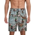 thumbnail image 3 of Lsque Mallard Ducks Swimming Mens Sleep Pajama Shorts,Short Pajama Pants, Cotton Ultra-Soft Knit-XX-Large, 3 of 9