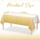 thumbnail image 2 of Mantel de plástico dorado degradado para fiestas, paquete de 3, manteles desechables de color dorado amarillo degradado para mesas rectangulares, mantel con salpicaduras de color dorado claro para, 2 of 5