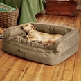 thumbnail image 1 of Cama para perros Orvis Comfortfill-Eco, sofá grande de tweed marrón, 1 of 3