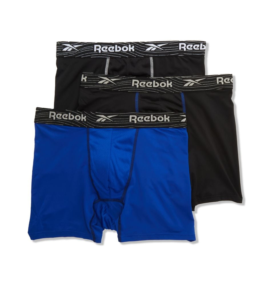 Men's Reebok 213WB22 Cooling Performance Boxer Briefs 3 Pack (Black